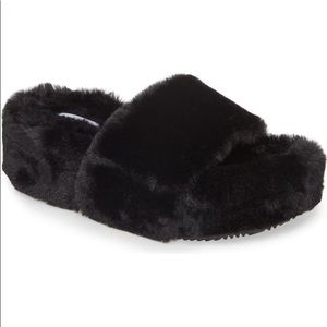Steve Madden Faux Fur Slides